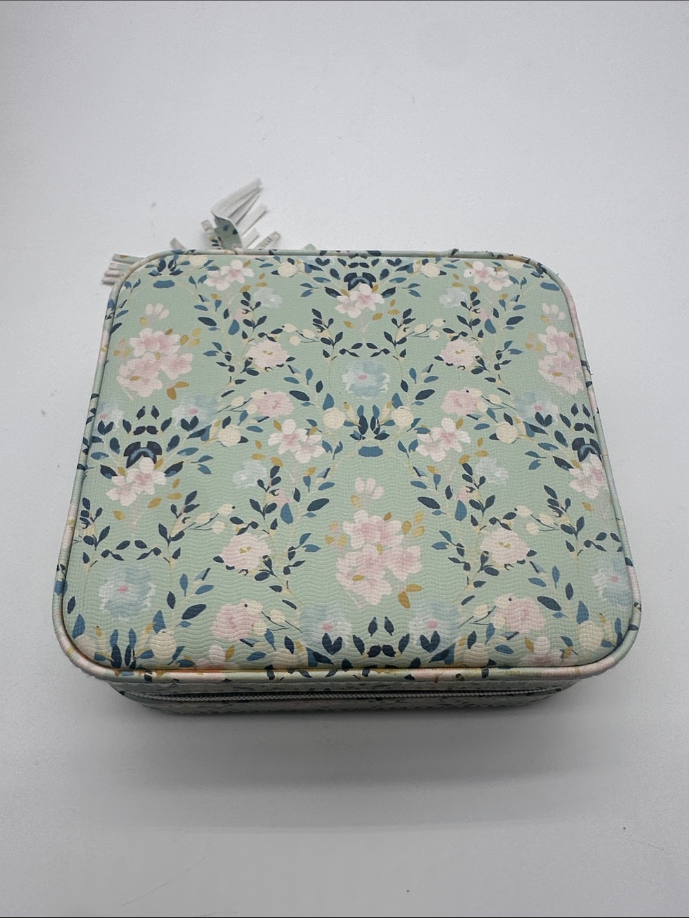 Floral Mint Jewelry Travel Case - Mint Floral